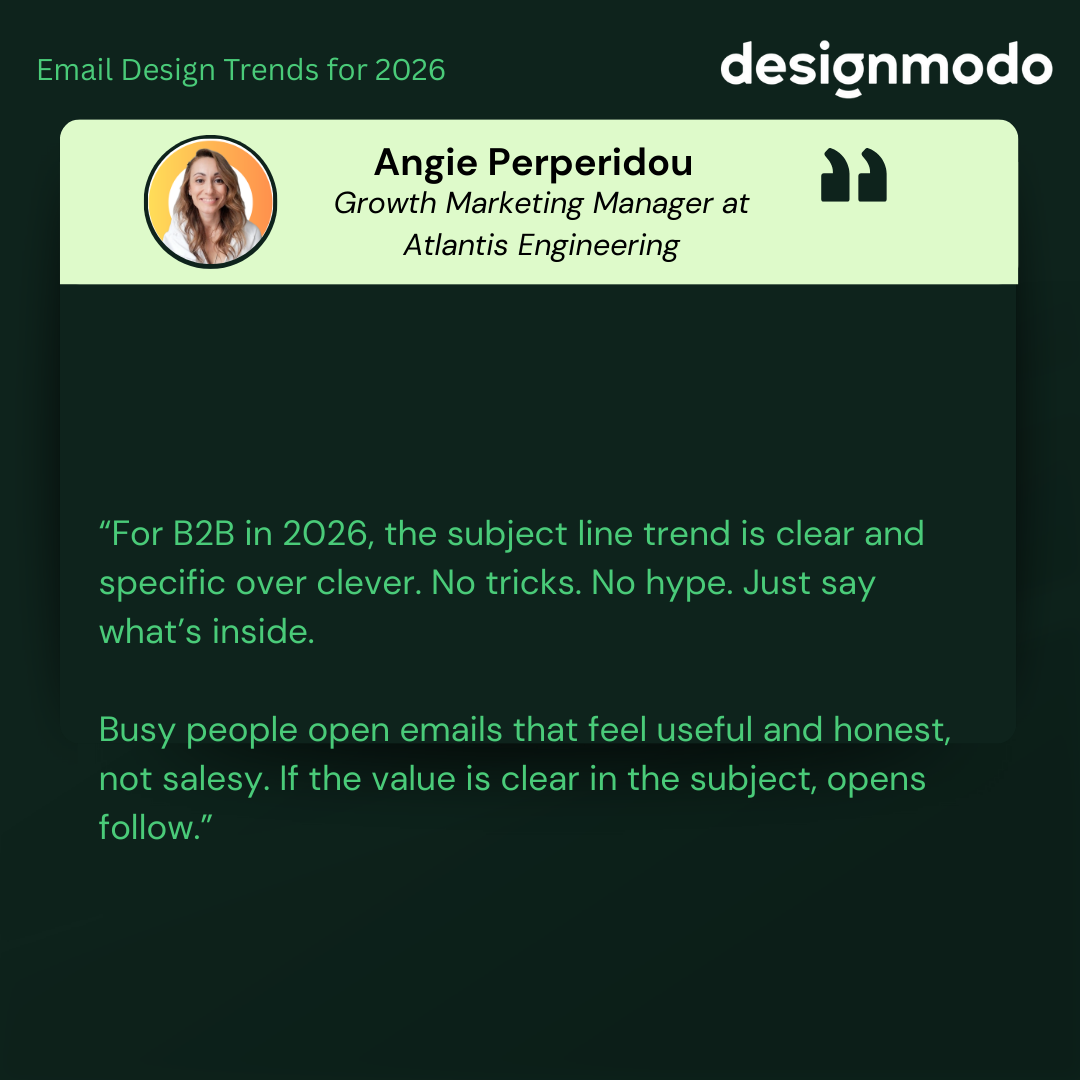 Angie Perperidou's contribution on email design trends